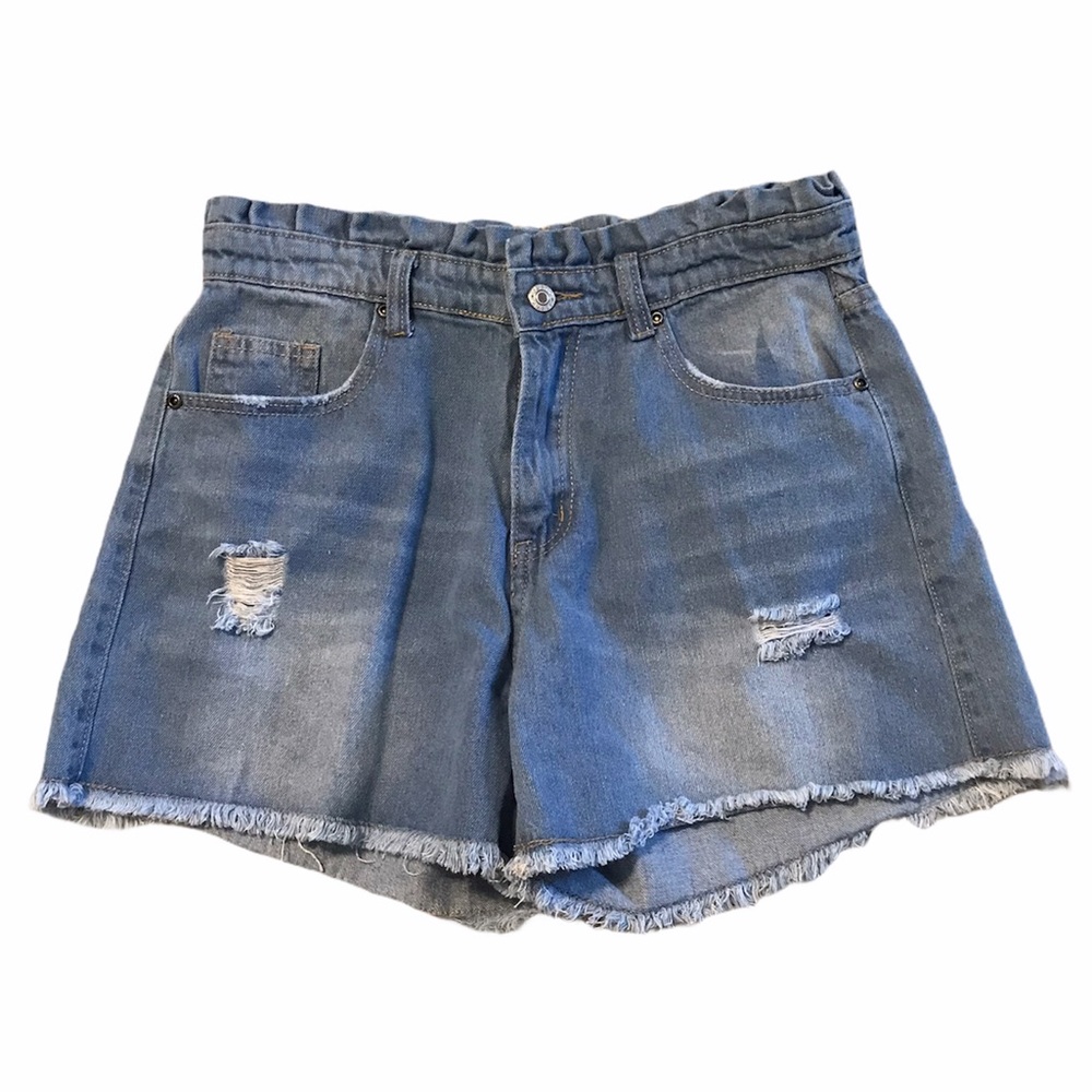 High Rise Medium Light Wash Jean Shorts NWT